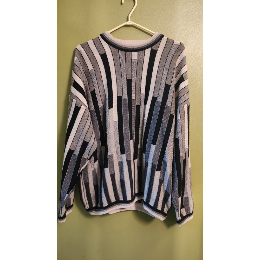 VTG Tundra Canada‎ 3D Knit Textured Crew Neck Sweater 90s Y2K Mens Large